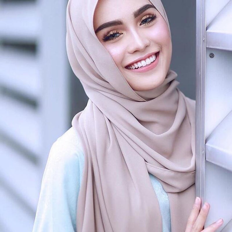 LMVERNA Chiffon Hijab Scarf Solid Color Luxurious Soft Hijab Long Scarf Wrap Scarves (Light khaki) - Image 5
